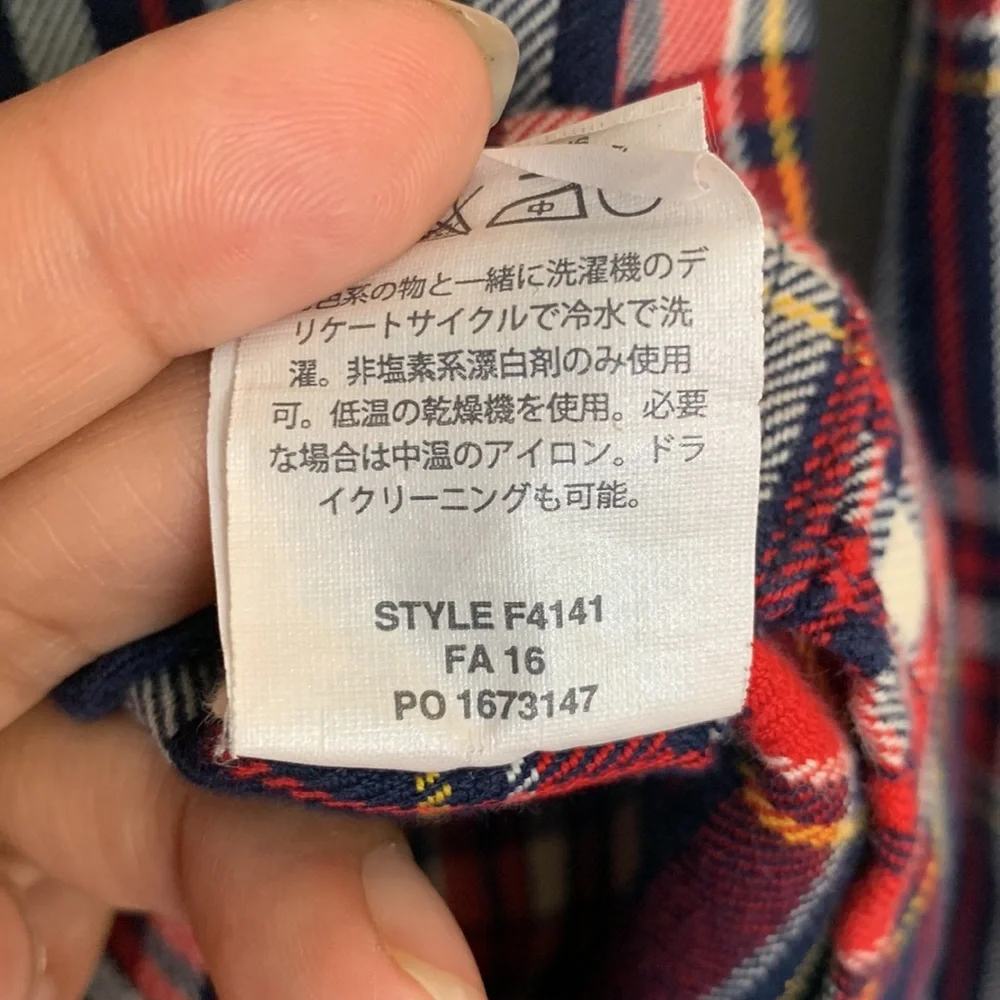 J crew oxfords shirt buffalo  plaid button down shirt size small